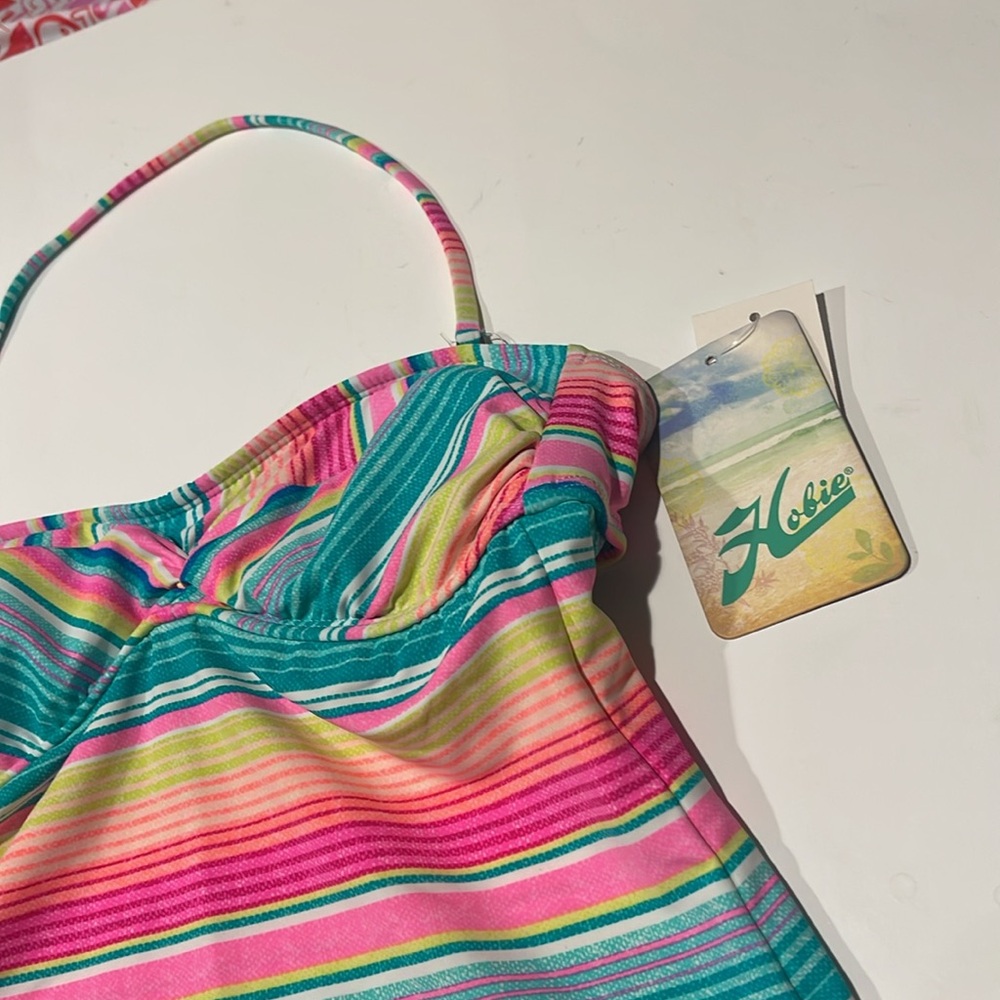 🎉 Hobie NWT pastel striped tankini bathing suit swim $40 - Picture 2 of 3